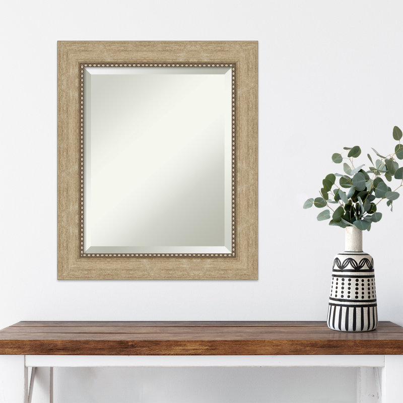 Eivin Flat Wall Mirror, Light Brown, 25" x 21"