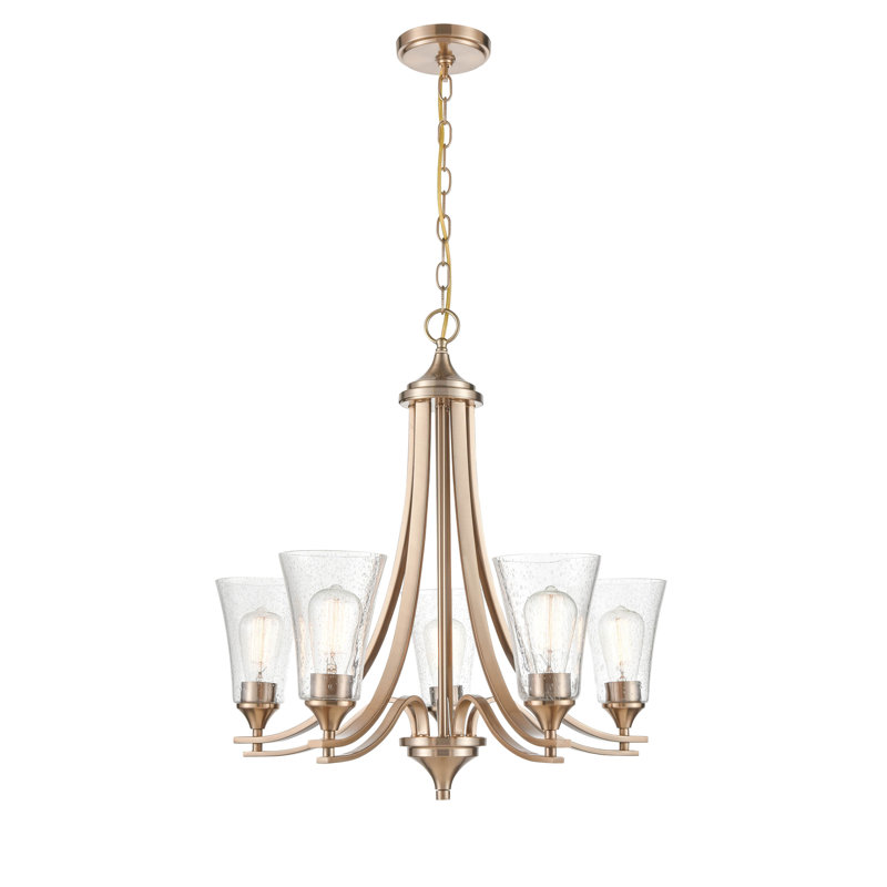 Lustre traditionnel à 5 lumières Natalie, Or moderne