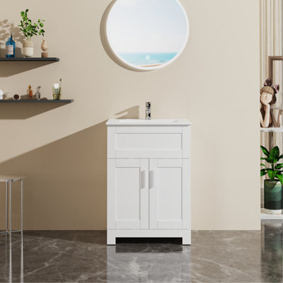 Ensemble de meuble-lavabo pour salle de bain 24 po, blanc