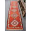 Tapis rouges, tapis neutres, tapis tissés à la main, tapis turc, tapis de couloir 2,8 x 10,9 pi, tapis rétro