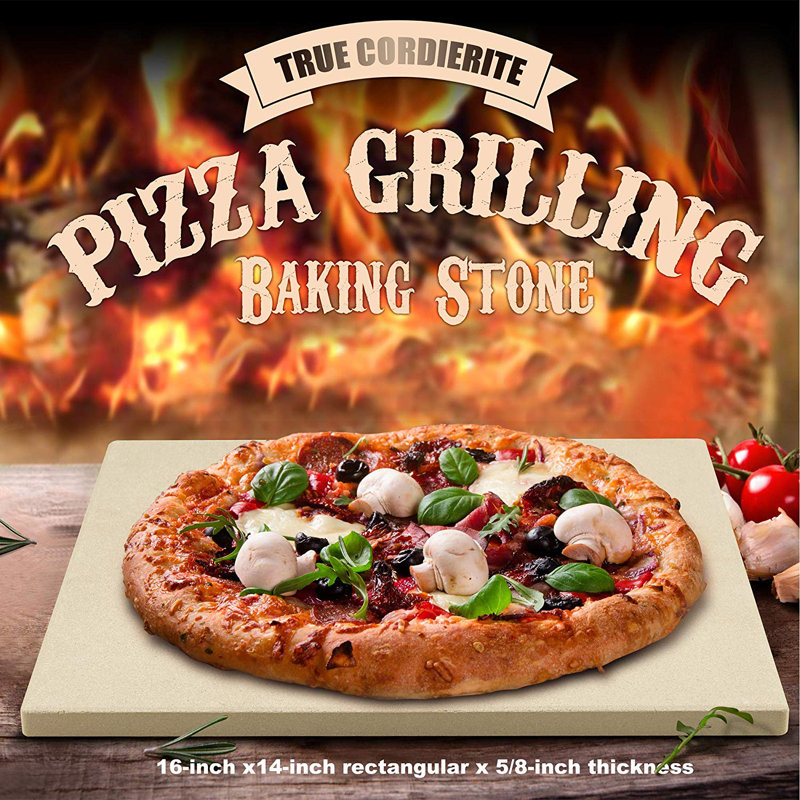 16x14-Inch Beige Cordierite Pizza Grilling Baking Stone