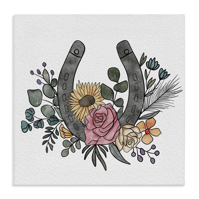 Boho Floral Horseshoe Canvas, design by Alisha Kiara Design