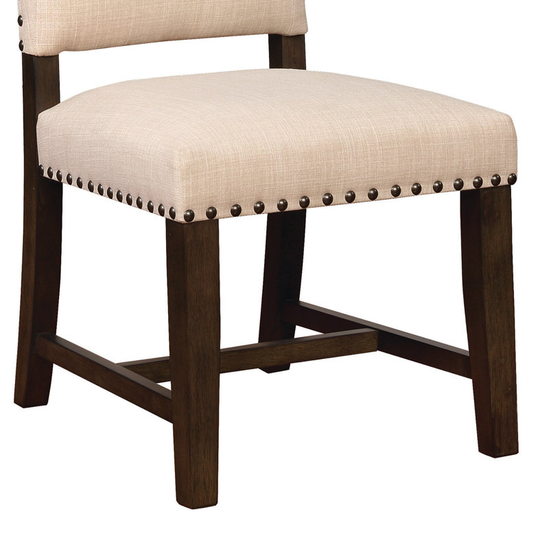 Chaise d'appoint en bois massif, Beige
