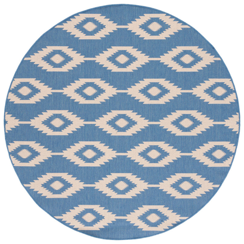 Tapis intérieur / extérieur Devito Southwestern, Rond 6 pi 7 po