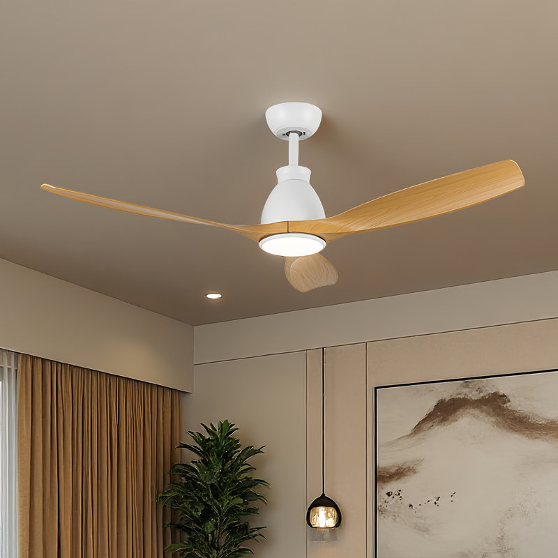 Ventilateur de plafond réversible avec lumière DEL et télécommande Malley, Brun foncé/Noir