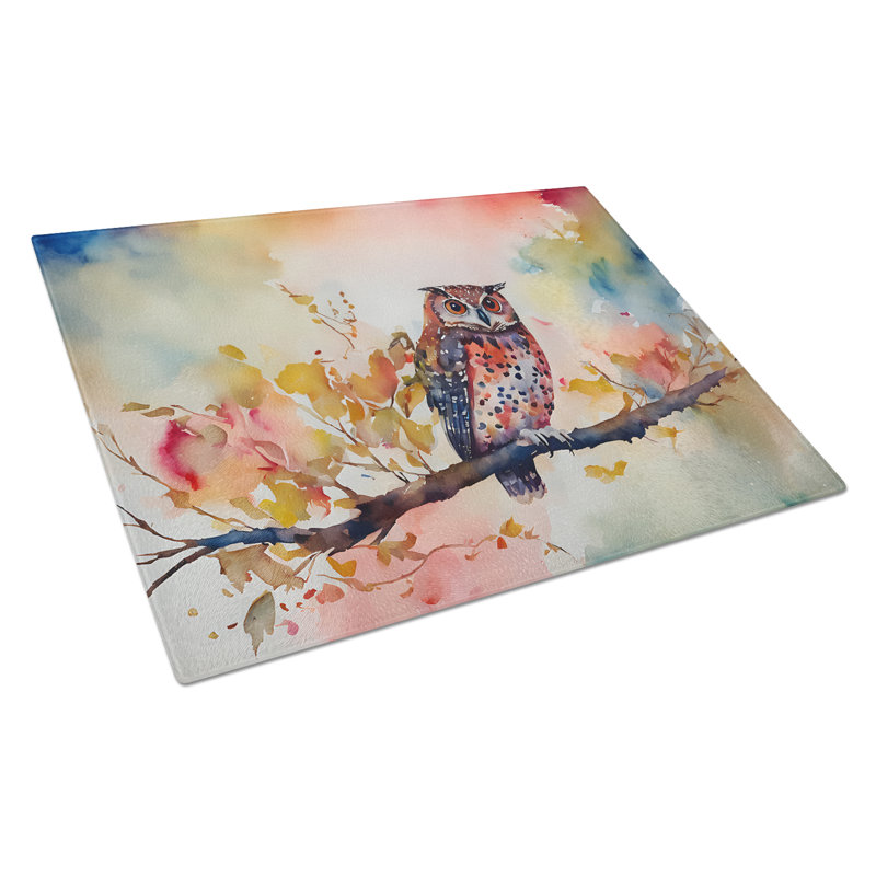 Elf Owl Glass Cutting Board
