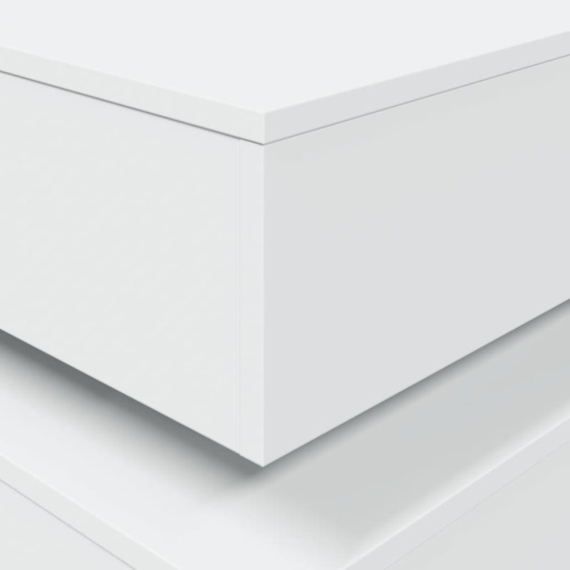 Coffee Table With LED Lights 19.7"X19.7"X15.7", White