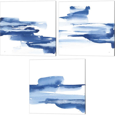 «Classic Blue» par Chris Paschke, art sur toile (ensemble de 3)