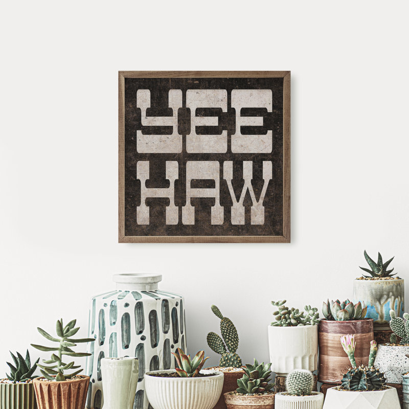 YeeHaw Black, 4" W x 4" H, Brown