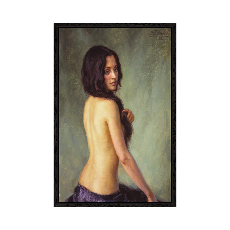 Brunette by Serguei Zlenko - Gallery-Wrapped Canvas Giclée on Canvas, 66.04 cm H x 45.72 cm W, Black Framed