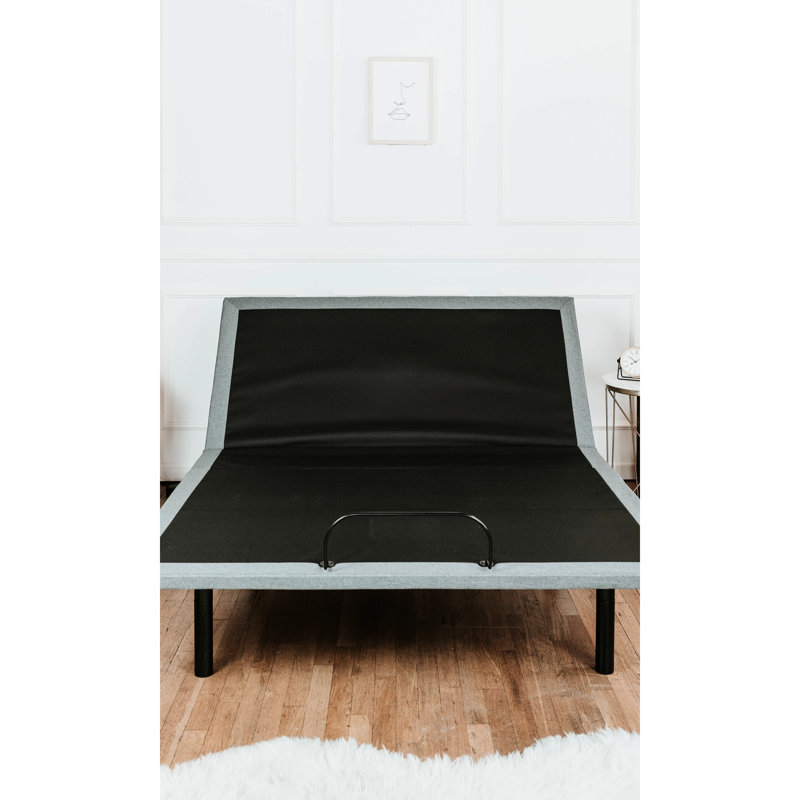 Base de lit simple réglable avec réglage de la tête et des pieds - 4 ports, double massage à 3 niveaux, sous éclairage, réglages, télécommande sans fil avec lampe de poche, aucun sommier nécessaire, tissu non tissé + tissé