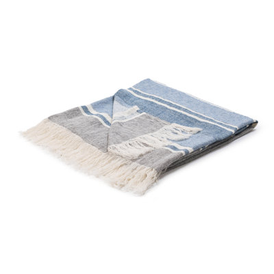 Lima 100% Blue 50"x70" Throw Blanket Blanket