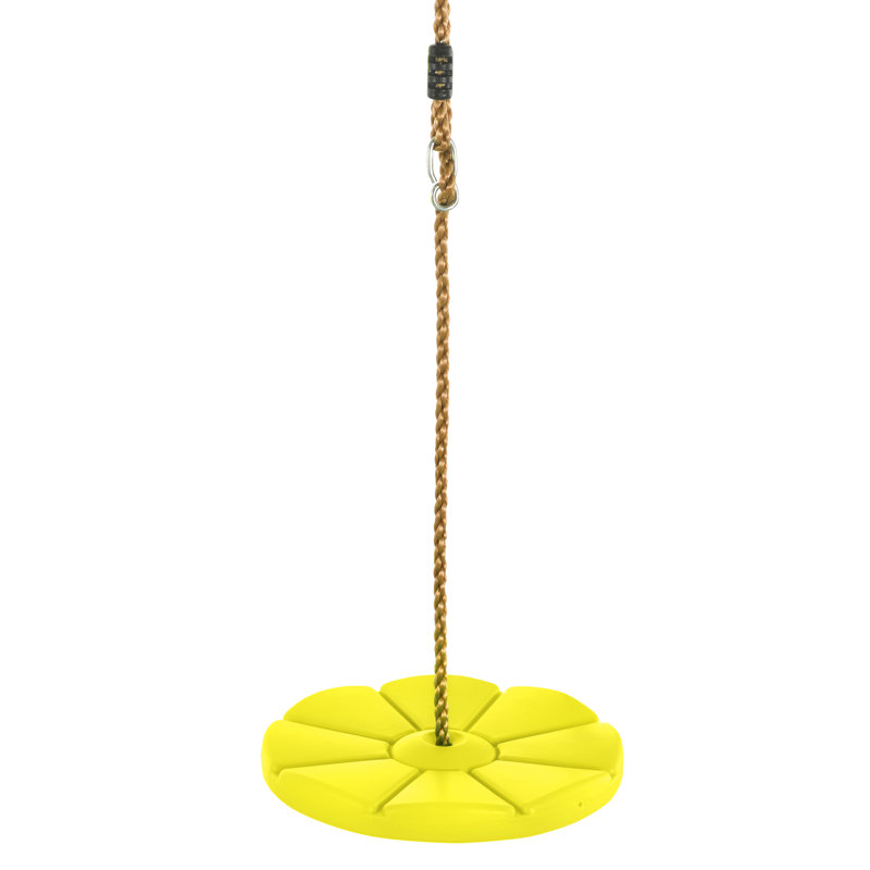 Machrus Swingan Cool Disc Swing With Adjustable Rope - Fully Assembled, Yellow