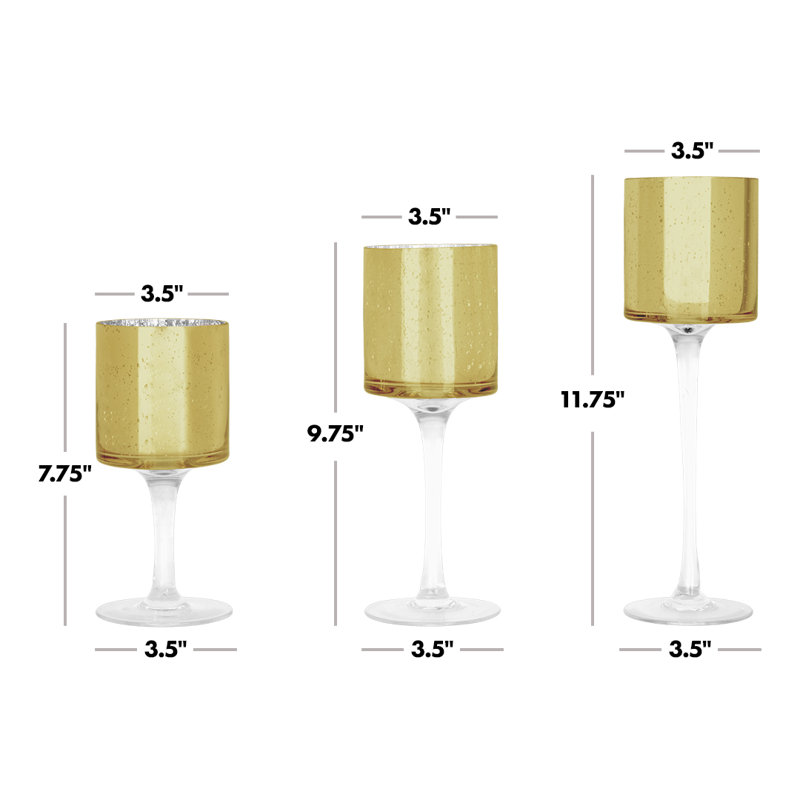 11.75'' H Glass, Gold