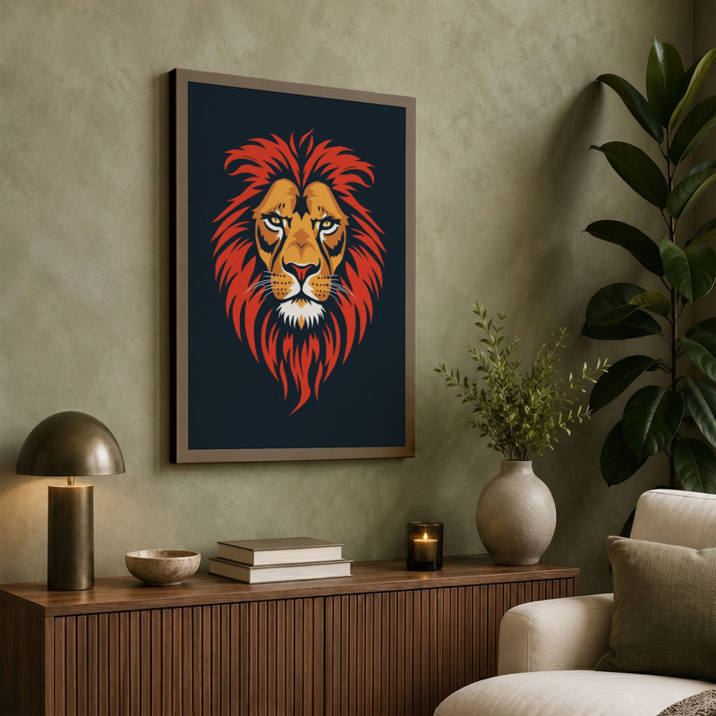Lion's Crown Modern - Wrapped Canvas, 18x12 - 45.7 x 30.5 cm, Taupe Border