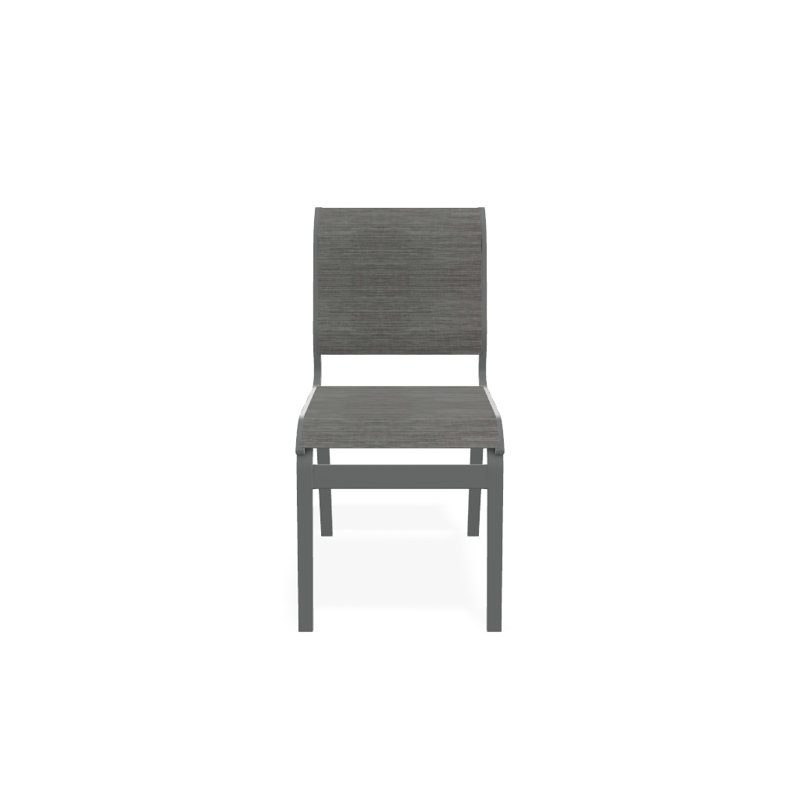 Chaise d'appoint de salle à manger Hiraku, Graphite texturé, Sicile