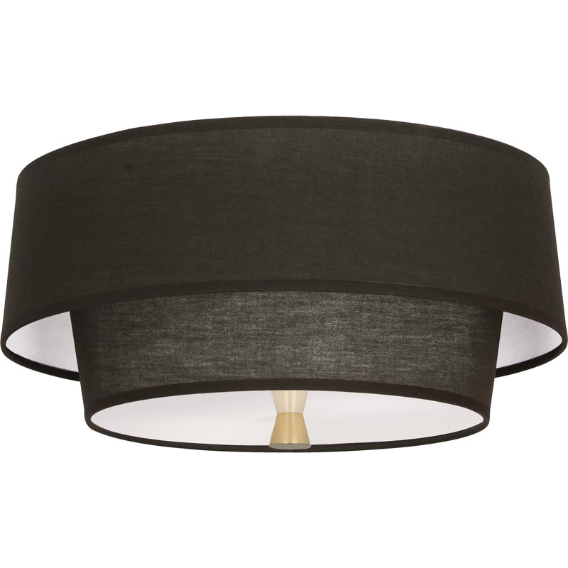 Decker 2 - Light 17" Flush Mount, Modern Brass, Raven Black