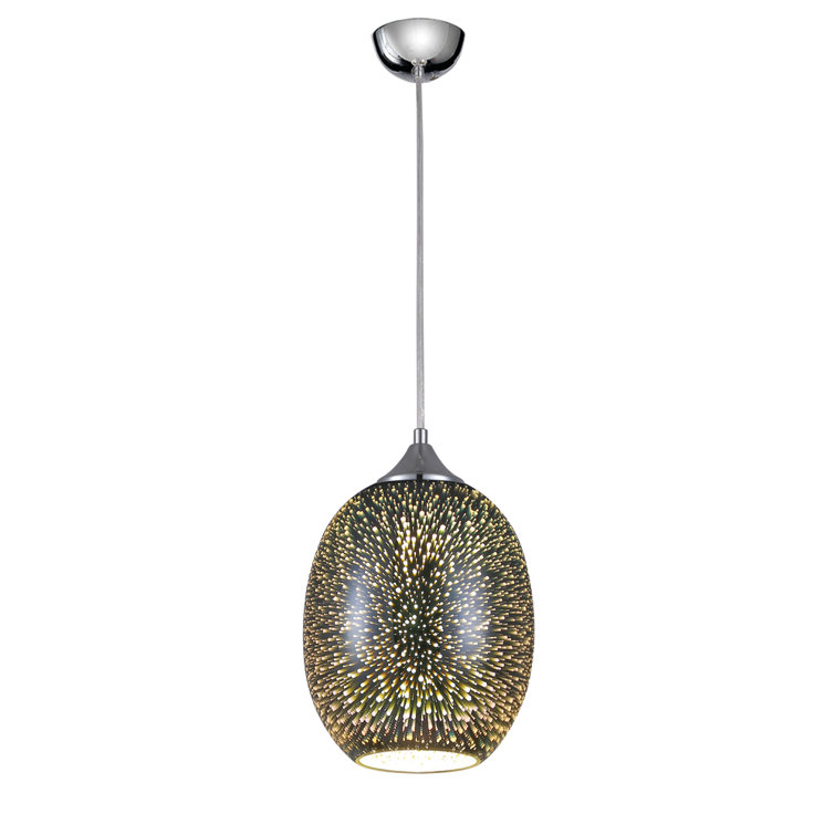 Laclede 1 - Light Chrome Teardrop Pendant