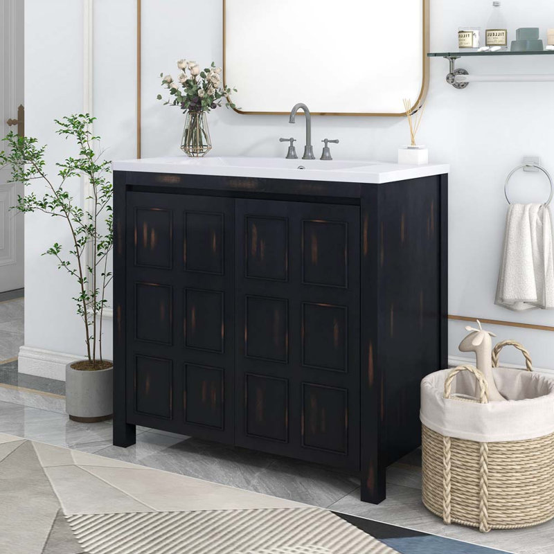 Ensemble de meuble-lavabo simple 36 po avec plateau Jexiel
