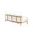 Pablo Solid Acacia Wood Patio Sofa, Natural/White