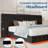 Upholstered Bed Frame | Oversized Headboard | Floating Design | RGB LED Lights | Modern Style-731644068-709867137
