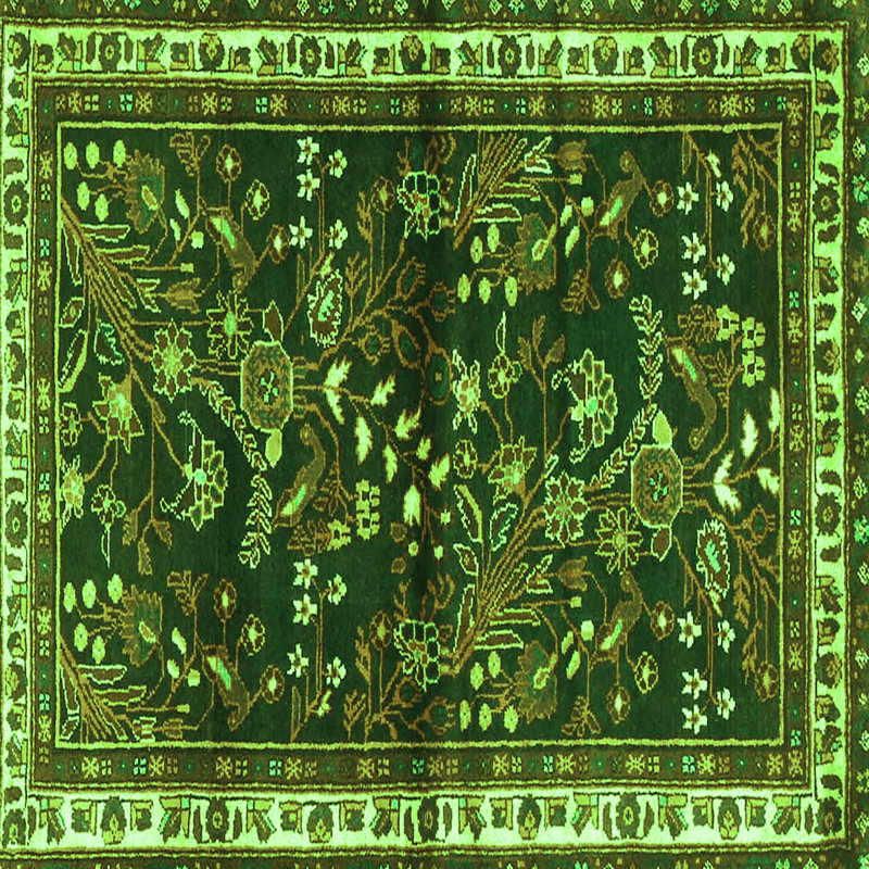 Washable Floral Indoor Rug, Square 7'