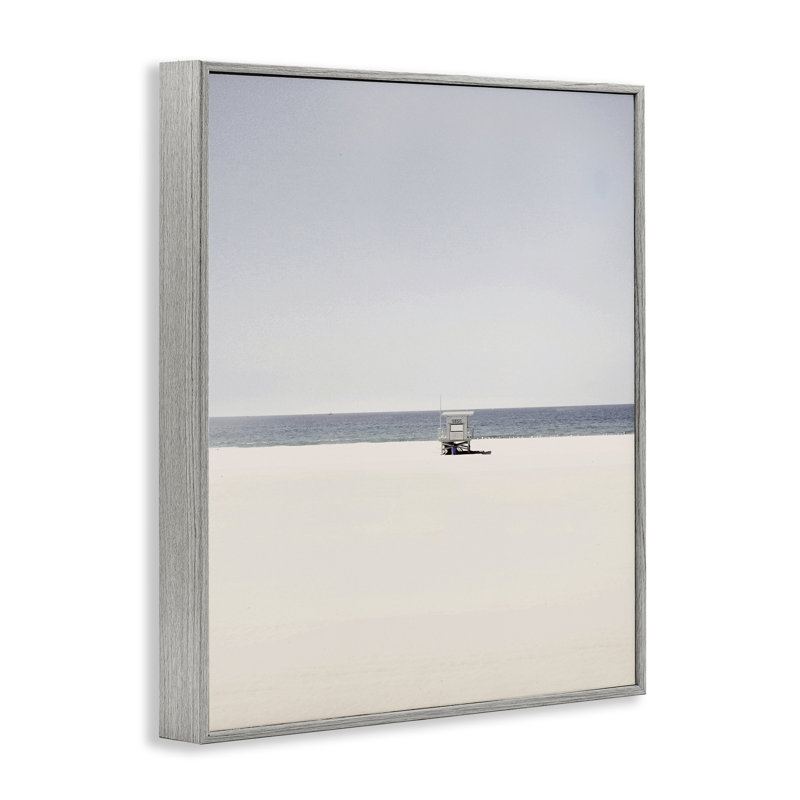 «Distant California Beach Hut», estampe numérique, design par Gemma Bardot, H 20 po x l 16 po, Estampe numérique Farmhouse