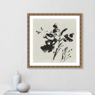«Frony Black Florals II» par Isabelle Z - peinture encadrée