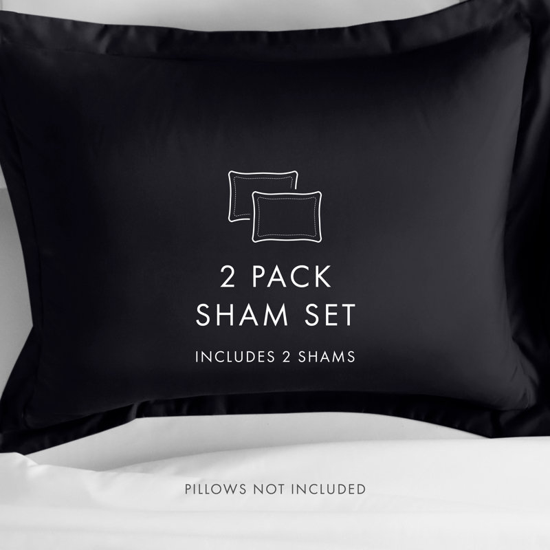 Ensemble de 2 taies d'oreiller en microfibre ultra douce, Standard, Noir