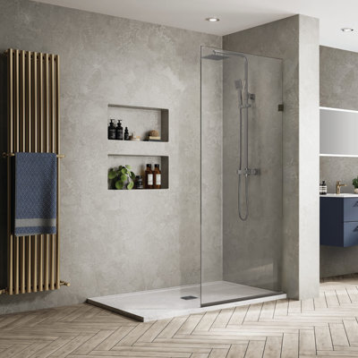 Boivin 24'' - W x 76'' H Door Frameless Fixed Glass Panel with
