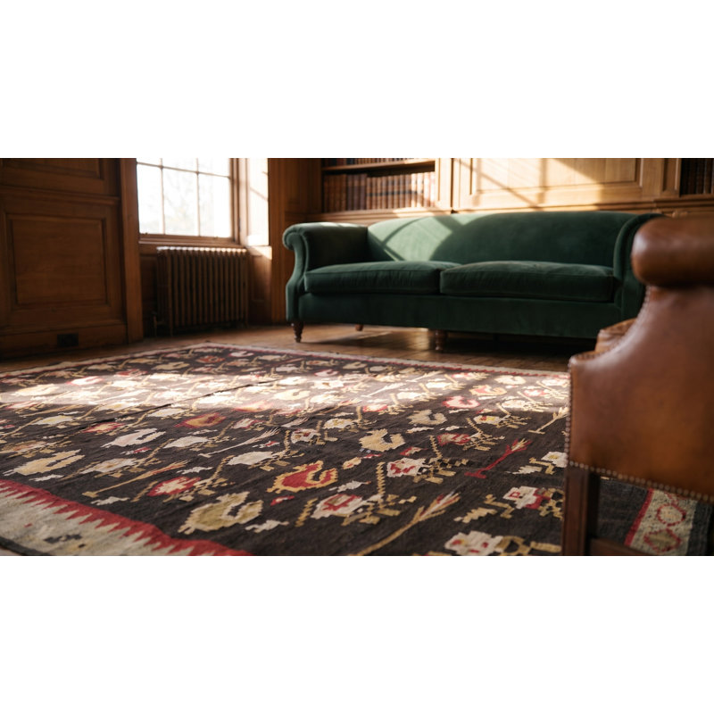 Tapis kilim antique à motif géométrique tribal