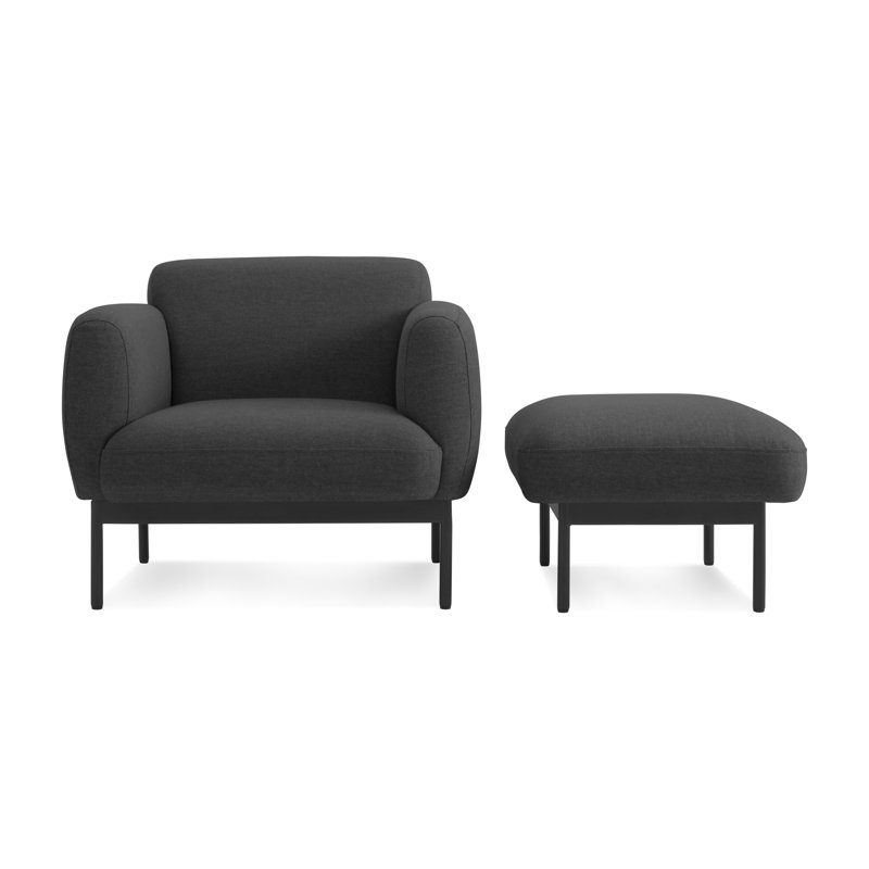 Puff Puff Ottoman, Black, Maharam Meld in Panda