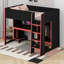 Lit mezzanine en bois avec bureau intégré, garde-robe, DEL et tiroir-116235805