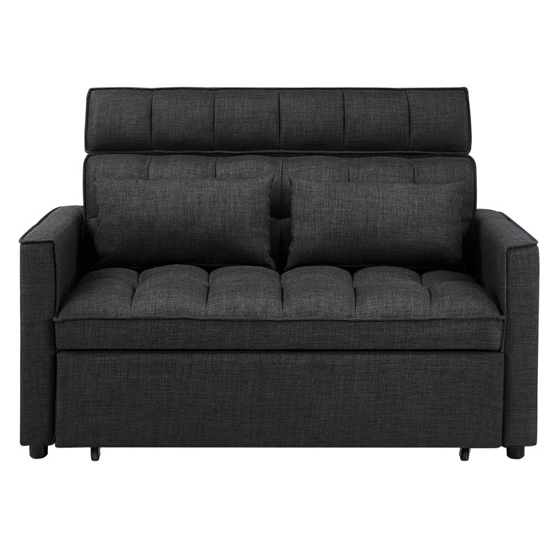 Canapé-lit inclinable moderne de 53 po avec dossier réglable Nangle, Gris foncé