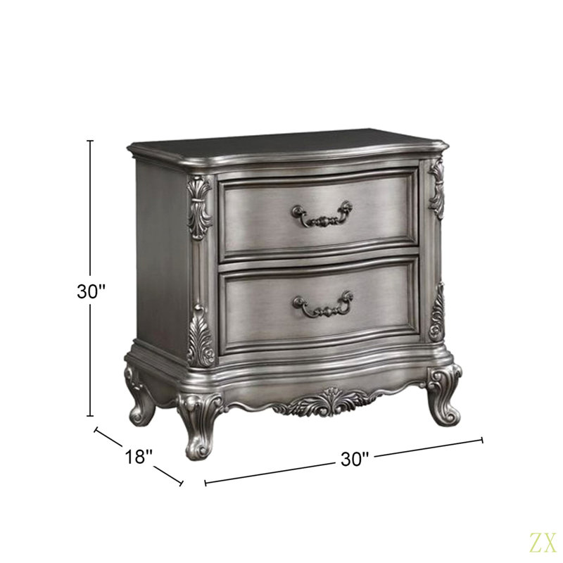 Table de chevet en bois avec 2 tiroirs pour la chambre à coucher, le salon et le placard