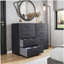 Commode 8 tiroirs avec grands tiroirs en tissu, noir