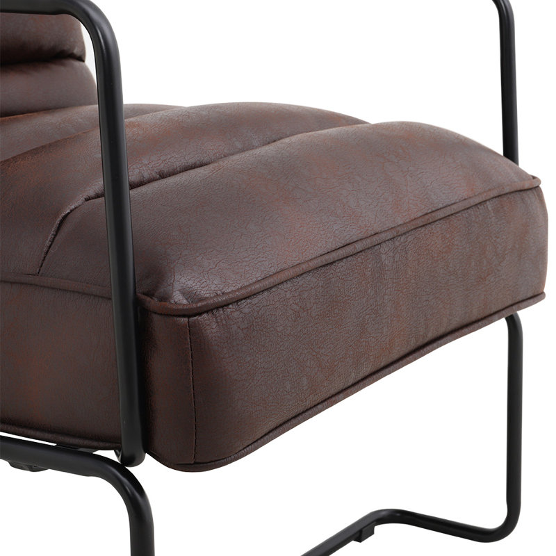  Fierros 62Cm W Faux Leather Armchair, Brown