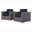 Fauteuil club en osier Sunbrella