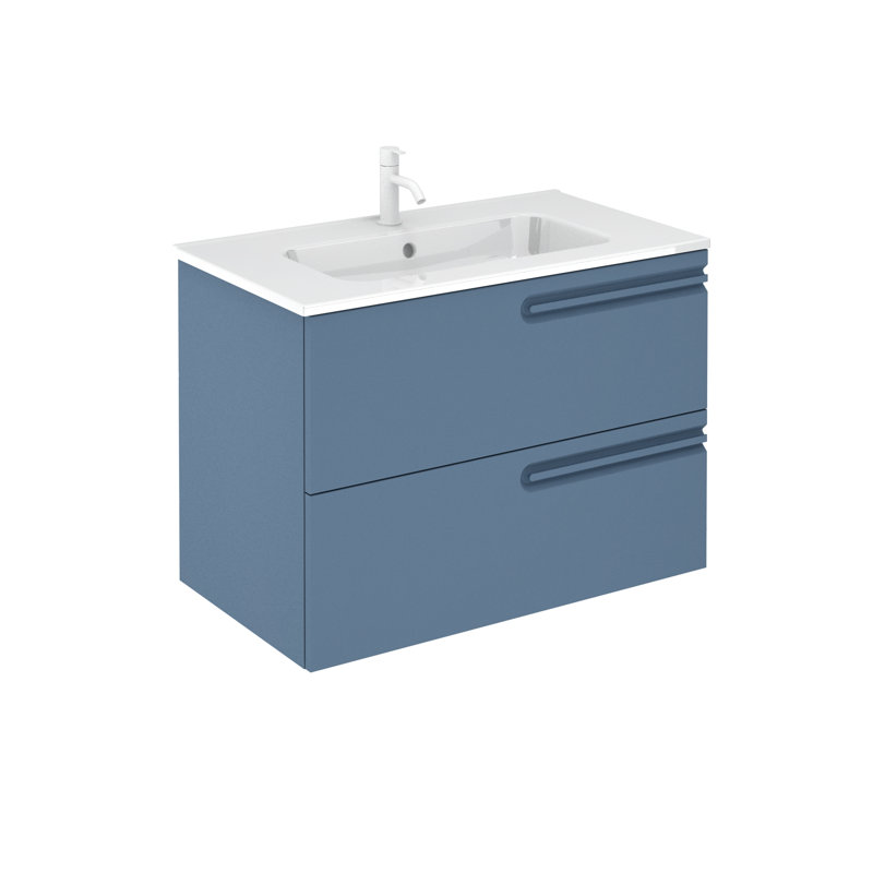 Goltz 33'' Single Bathroom Vanity with Ceramic Top, Vapor Blue