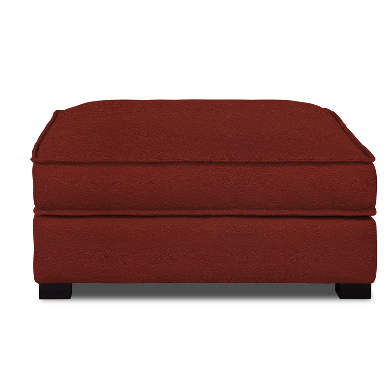 Delano Leather Ottoman, Ash Honey, Bittersweet (Maestro Artisano)