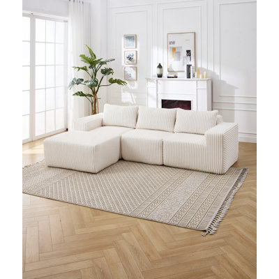 Canapé modulaire, canapé modulaire minimaliste moderne, canapé en nuage rembourré en forme de L avec sièges profonds, méridienne pour le salon