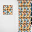 Motif de mosaïque rustique orange et bleu - Rideau obscurcissant géométrique abstrait - 1 panneau-107598806