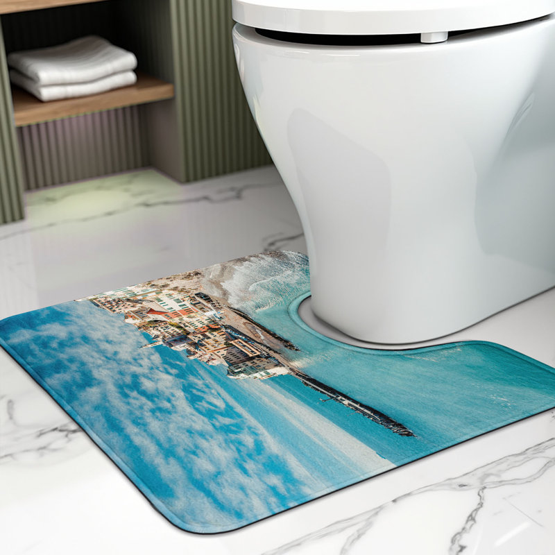 Tapis de salle de bain en U 20 po turquoise