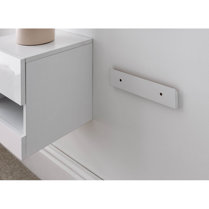 Flack 29.6 cm W Bedside Table, White