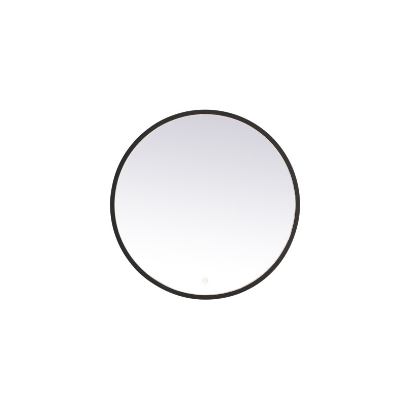 Miroir de salle de bain Pickard, Noir, 28 po x 28 po