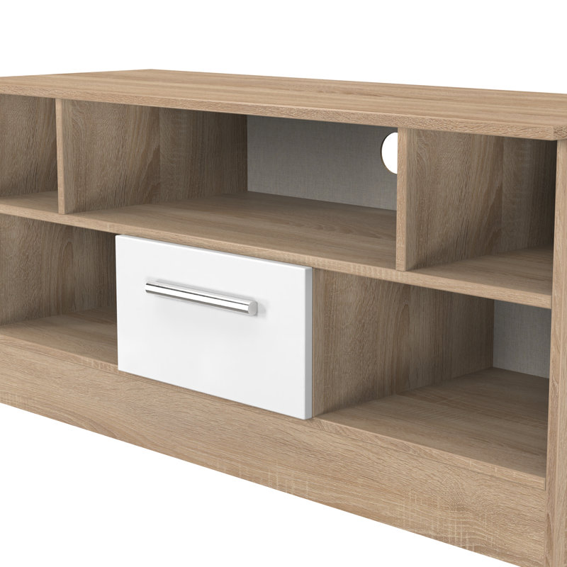 Synclair Wide 1 Drawer TV & Media Unit, Natural, 50cm H x 110cm L x 39cm W