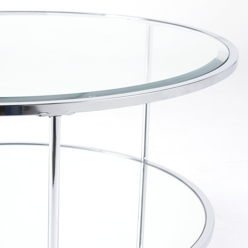 Linvel Glass Top Coffee Table, Chrome