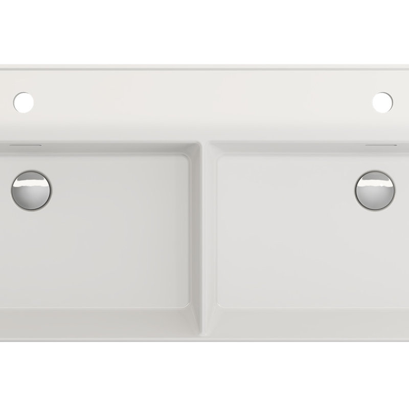 Milano 23.28 in. L Bathroom Sink, White