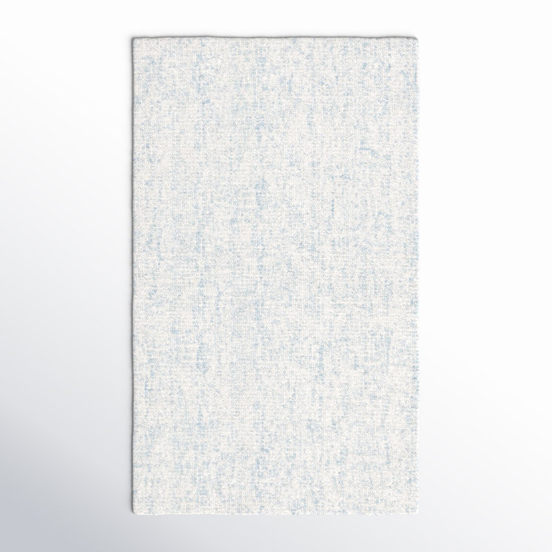 Fredi Abstract Hand Tufted Wool/Cotton Area Rug in Light Blue/Ivory, Rectangle 3' x 5'