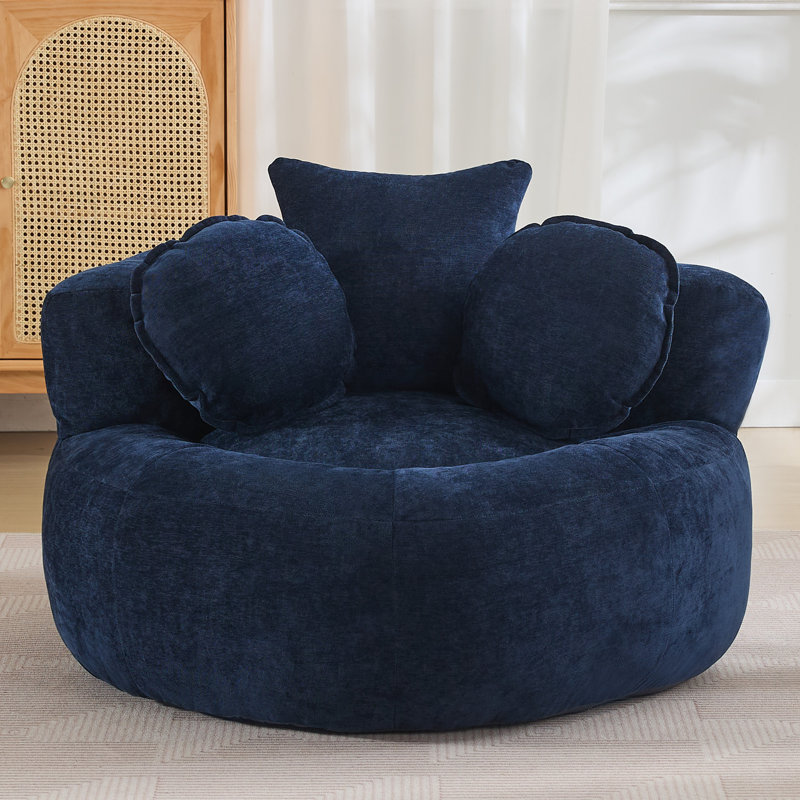 42" Low-Profile Floor Hugge Compression Chair, Navy, No